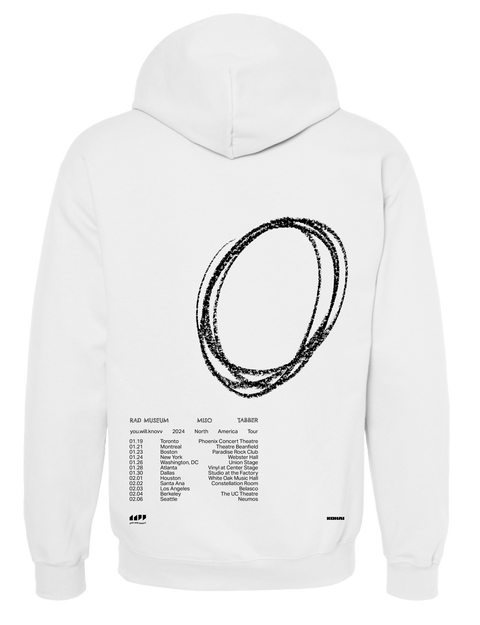 you.will.knovv NA Tour White Hoodie