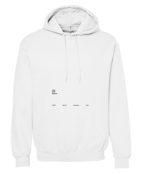 you.will.knovv NA Tour White Hoodie