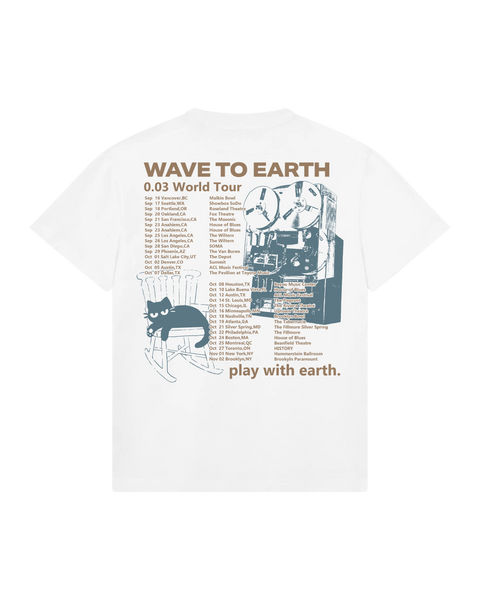 Wave to Earth 0.03 NA Tour Off-White Cat T-Shirt